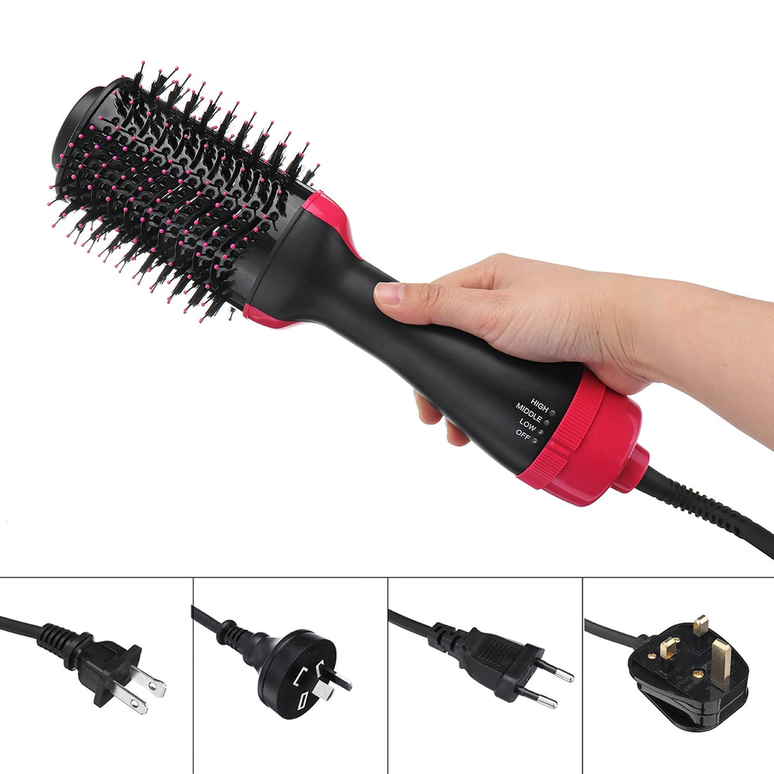 2 in 1 Multifunctional Hair Dryer &amp; Volumizer Rotating Hair Brush Roller Rotate Styler Comb Styling Straightening Curling Iron